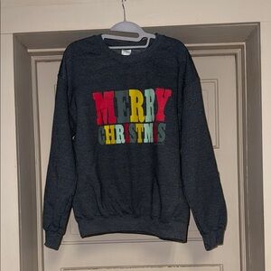 Gildan Dark Gray Merry Christmas Crewneck Sweater